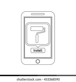 icon of smart phone mobile tool application illustration design