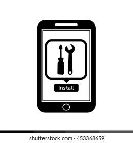 icon of smart phone mobile tool application illustration design