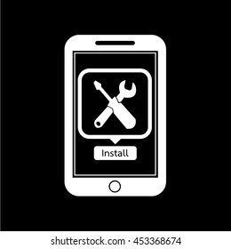 icon of smart phone mobile tool application illustration design