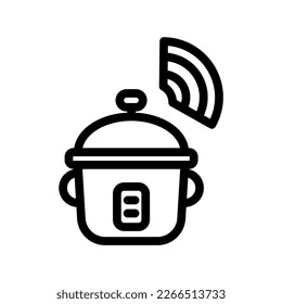 Icon Smart rice cooker, Internet of thing, wireless, Wi-Fi, signal. vector illustration. editable file