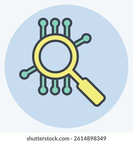Icon Smart Search. related to Artificial Intelligence symbol. color mate style