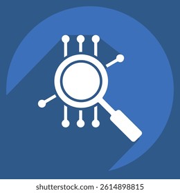 Icon Smart Search. related to Artificial Intelligence symbol. long shadow style