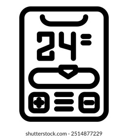 Icon of a smart thermostat displaying the current room temperature