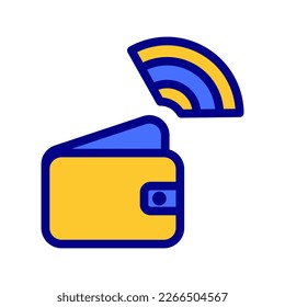 Icon Smart wallet, e wallet, Internet of thing, wireless, Wi-Fi, signal. vector illustration. editable file