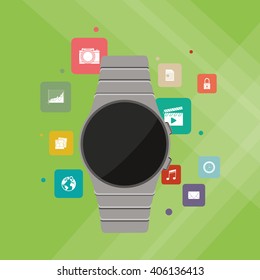 Icon of Smart watch design, vector illustration
