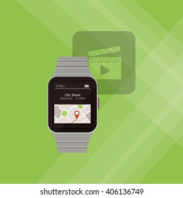 Icon of Smart watch design, vector illustration
