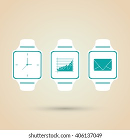 Icon of Smart watch design, vector illustration