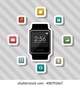 Icon of Smart watch design, vector illustration