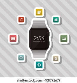 Icon of Smart watch design, vector illustration