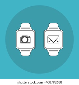 Icon of Smart watch design, vector illustration