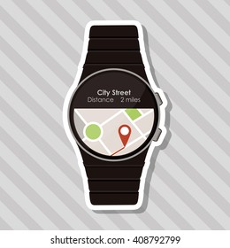 Icon of Smart watch design, vector illustration