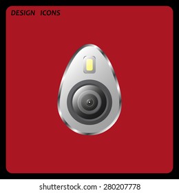 icon smartphone camera and flash. icon. vector design. Flat design style 