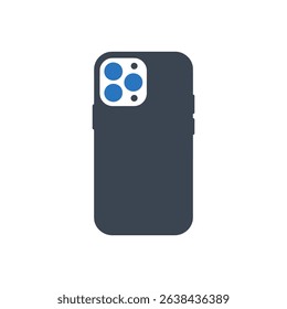 Icon of a smartphone with a camera on the back.