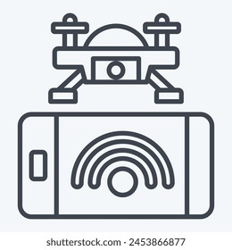 Icon Smartphone Control. related to Drone symbol. line style. simple design illustration