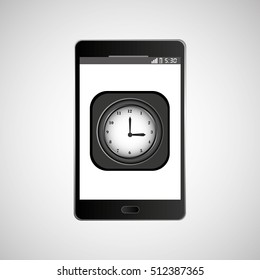 icon smartphone design clock time vector illustration eps 10