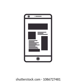 Icon smartphone grey. Technology icon. Icon gadget