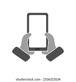 icon smartphone hand hold with a blank screen. illustration vector EP2.