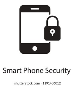 Icon of a smartphone having a lock sign