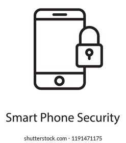 Icon of a smartphone having a lock sign