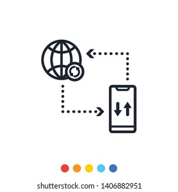 Icon of Smartphone internet connection. 