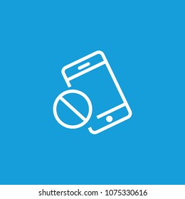 Icon of smartphone with no signal. Technology, prohibition, access. Connection concept. Can be used for topics like network, communication, wireless internet