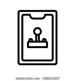 Icon smartphone in outline style. vector illustration and editable stroke. Isolated on white background.