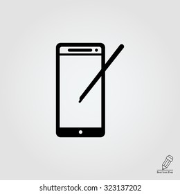 Icon of smartphone with pen