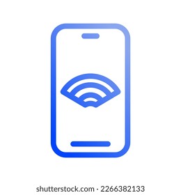 Icon smartphone, phone, Internet of thing, wireless, Wi-Fi, signal. vector illustration. editable file