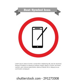 Icon of smartphone with stylus