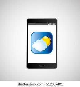 icon smartphone weather icon design vector illustration eps 10