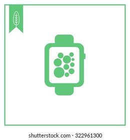 Icon of smartwatch with circles in screen