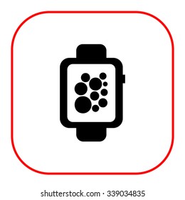 Icon of smartwatch with circles in screen