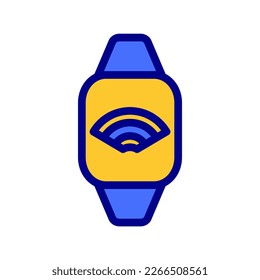 Icon Smart watch, Internet of thing, wireless, Wi-Fi, signal. Vektorgrafik. bearbeitbare Datei