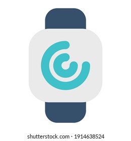 icon smartwatch using flat style and blue color dominate