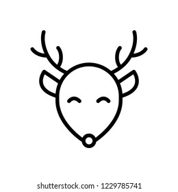 icon smile cute face deer christmas december