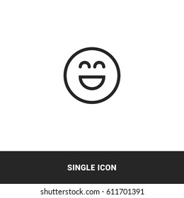 icon smile emotion outline black single icon graphic design