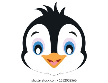 Icon of Smile Penguin Face. Animals. Vector of Penguin Face