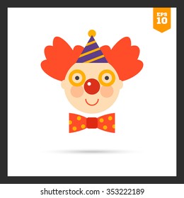 Icon of smiling clown face