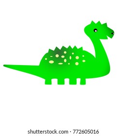 icon smiling green dinosaur a simple on a white background. childrens fun cartoon.
