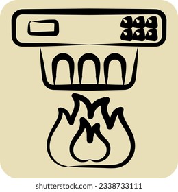 Icon Smoke Detector. related to Nuclear symbol. hand drawn style. simple design editable. simple illustration