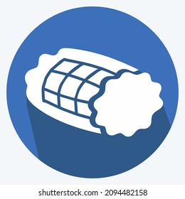 Icon Smoked Ham - Long Shadow Style - Simple illustration,Editable stroke,Design template vector, Good for prints, posters, advertisements, announcements, info graphics, etc.