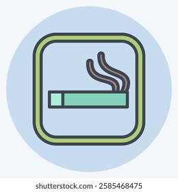 Icon Smoking Area. related to Public symbol. color mate style. design editable