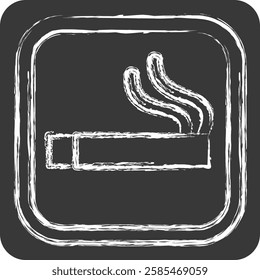 Icon Smoking Area. related to Public symbol. chalk Style. design editable