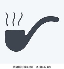 Icon Smoking Pipe. related to Retirement symbol. glyph style. design editable