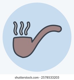 Icon Smoking Pipe. related to Retirement symbol. color mate style. design editable