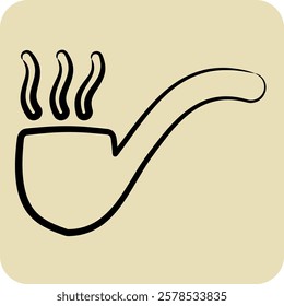 Icon Smoking Pipe. related to Retirement symbol. hand drawn style. design editable