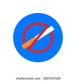 Icon with smoking prohibited symbol. vector, illustration.