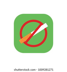 Icon with smoking prohibited symbol. vector, illustration.