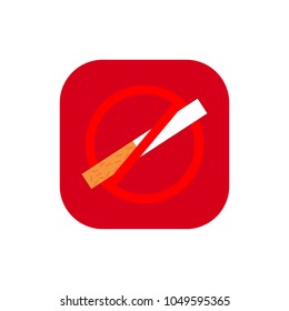 Icon with smoking prohibited symbol. vector, illustration.