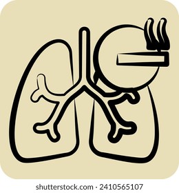 Icon Smoking. related to Respiratory Therapy symbol. hand drawn style. simple design editable. simple illustration